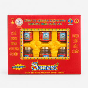 Nước Yến Sào Khánh Hoà Sanest Không Đường (Hộp 6 lọ x 70ml)